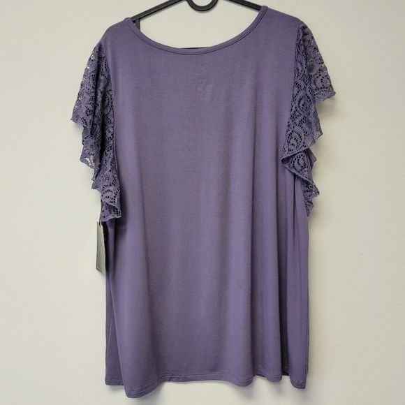 Torrid Beauty and the Beast Break Spell Belle Flutter Sleeve Top Purple 1X - Picture 5 of 9